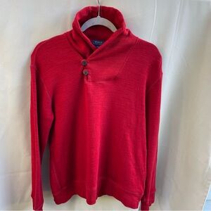 Polo Ralph Lauren Sweater Womens L Shawl Collar Red Buttons Cotton